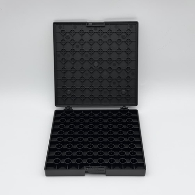 خرید جعبه تراشه ای سیاه ESD PC Clamshell با مکانیسم قفل online manufacture